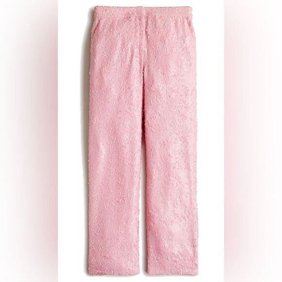 J.Crew Collection Ingrid Pant in Sequin in Peony Pink